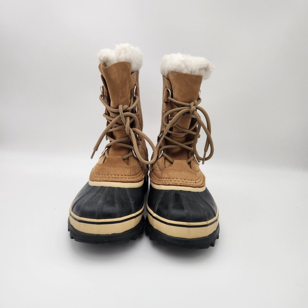 Sorel Caribou Winter Snow Boots Womens Size 6 Buff Tan Waterproof NL1005-280